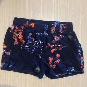 Cute Navy Blue floral & flowy girls Shorts